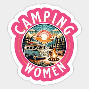 Camping Women Sticker